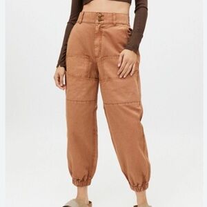 High-Waisted Orange Cargo Pants